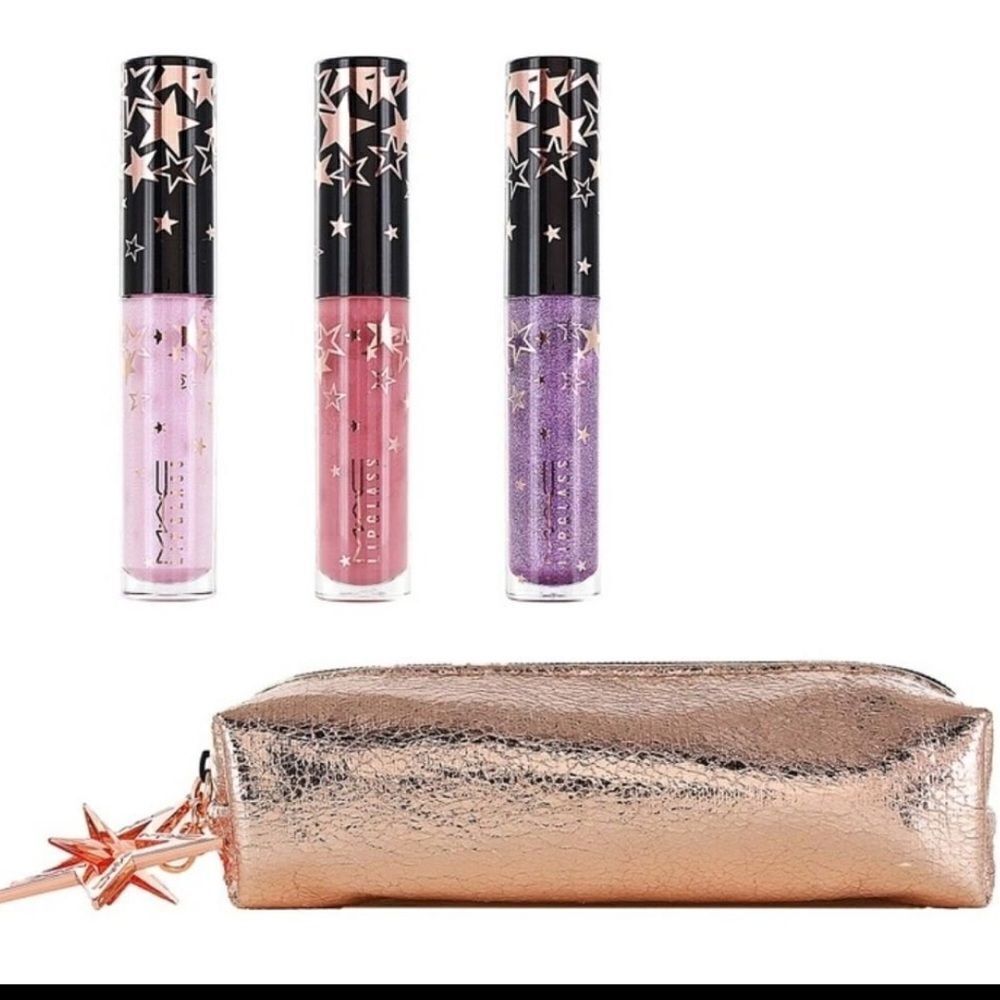 Mac 3 lip gloss new and Mac case limited Edition